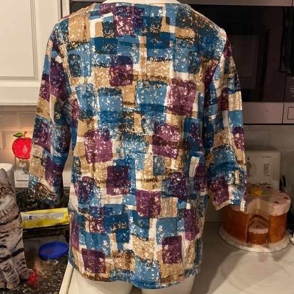 X womens Alfred Dunner casual stretch 3/4 sleeve plus size top 1X - Picture 2 of 3